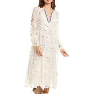 Johnny was jade embroidered vera midi dress